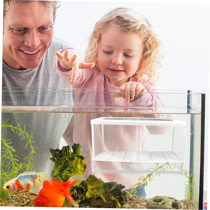 MERRYHAPY 2pcs Aquarium Breeding Isolation Box Multifunctional Fish Tank Incubator with Durable Mesh Protects Fish from Predators Observation Design