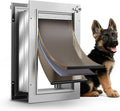 3-Flaps Insulated Dog Door for Wall, Rust Proof Aluminum Alloy Medium Doggy Door, Heavy Duty Pet Door with Dual Lock, Extreme Weather Doggie Door for Interior Exterior Wall, Pets Up to 45LB
