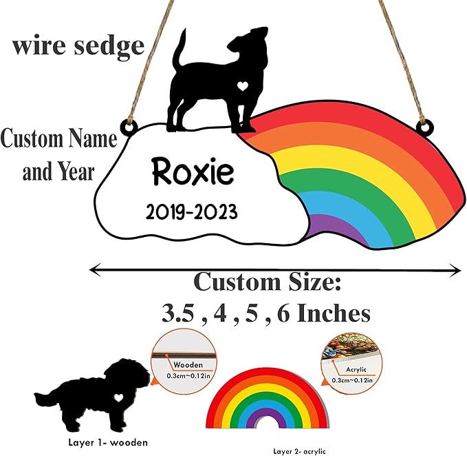 LOVELYPOD Rainbow Bridge Pet Memorial Gifts for Dogs, Dog Memorial Gifts for Loss of Dogs, Remembrance Gift, in Memory of Dog Gifts Lover, Loss of cat Sympathy Gift (Design 03)