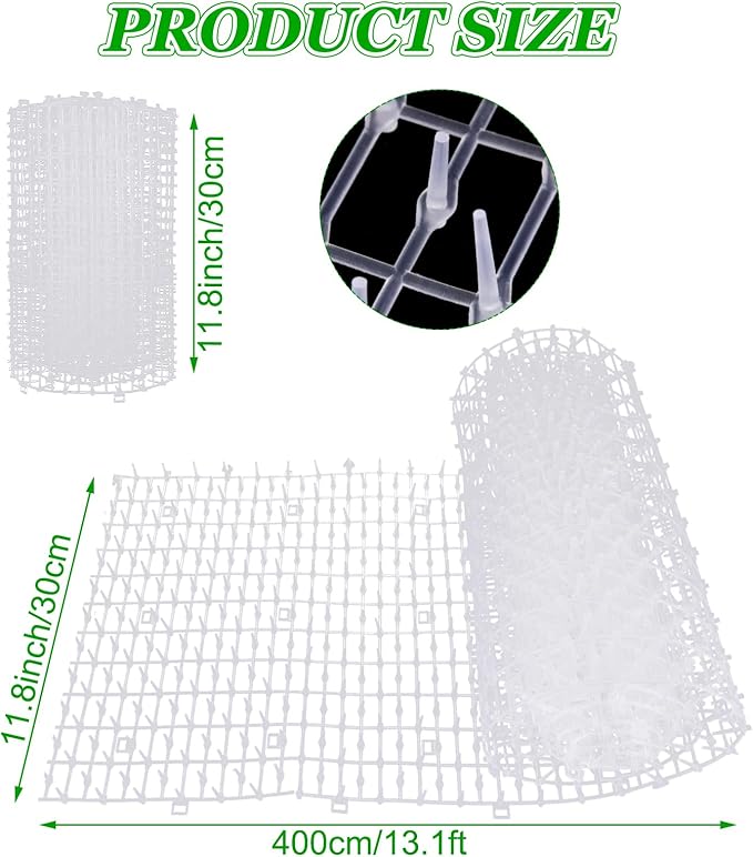 13ft x 12in Scat Mat for Cats, Cat Deterrent Mat, Cat Scat Mat with Spikes, Cat Repellent Mat, Cat Digging Stopper Cat Spike Mat for Indoor & Outdoor Sofa, Furniture, Garden