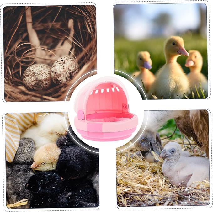 Mikikit Pink Bird Carrier Cage Nest Warmer for Birds Travel-Friendly Portable Cage