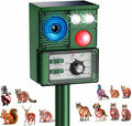 2026 Upgraded Solar Ultrasonic Animal Repellent, Deer Repellent Devices Cat Repellent Outdoor Squirrel Repellent Dog Raccoon Skunk Rabbit Rodent Coyote Repeller, PIR Sensor, Flash Light (Green)