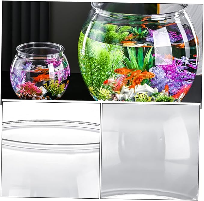 Plastic Round Goldfish Aquarium Fish Tank for Goldfish Fish Bowls Decorative Portable and Easy to Clean