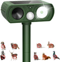 Upgraded Solar Ultrasonic Animal Repellent Outdoor, Deer Repellent Devices Squirrel Cat Raccoon Rabbit Dog Deterrent, Keep Skunk Away Motion Detection with Flash Light for Yard Garden Lawn 1PACKGreen