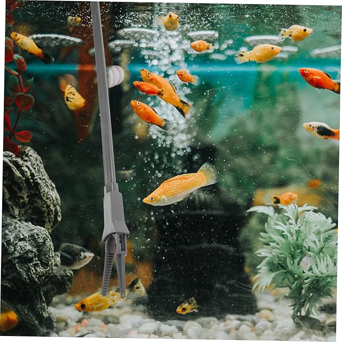 Happyyami 3pcs Terrarium Tools Long Feeding Tongs for Aquarium Cleaning Durable Non-slip Tweezers for Fish Tank Supplies Ergonomic Aquarium Accessory Easy to Use