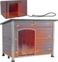 Aivituvin Heated Dog House Outdoor Dog Kennel with Insulated Liner All-Around Iron Frame Large Dog Cage for Small & Medium & Large Dogs,Waterproof Roof