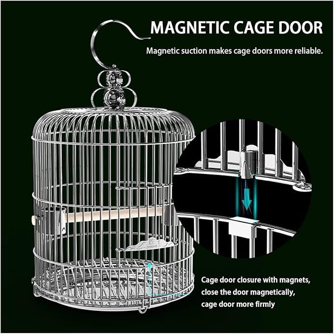 Aimery Bird Cage，Stainless Steel Birdcage，Small Bird cage，Bird Cages for Parrots，Travel Bird Cage，Bird Travel cage (Size : V36G)