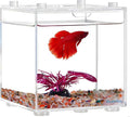 Acrylic Fish Breeding Box, Clear, Rectangular, 3.9x3.9x4.6 Inches, Stackable, for Betta Fish