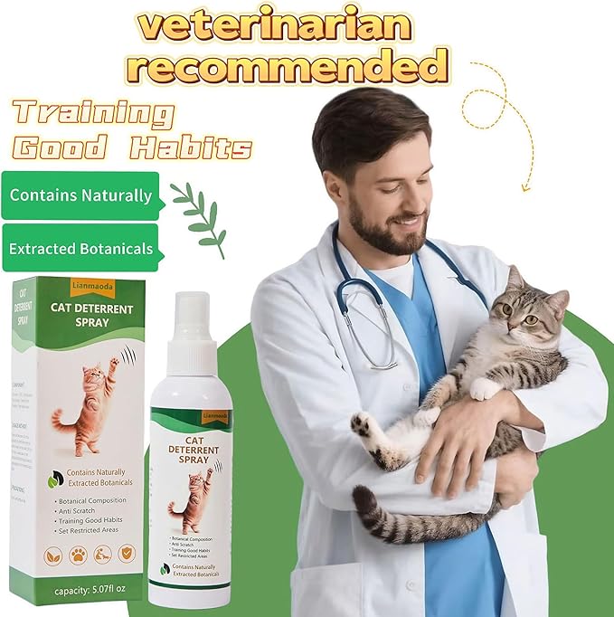 Cat Deterrent Spray,Enhanced Cat Repellent Prevent Cats from Scratching and Biting, Furniture, Sofa, Carpet, Curtains, Ornaments, Train Cats to Stay Away from The Activity Restricted Area