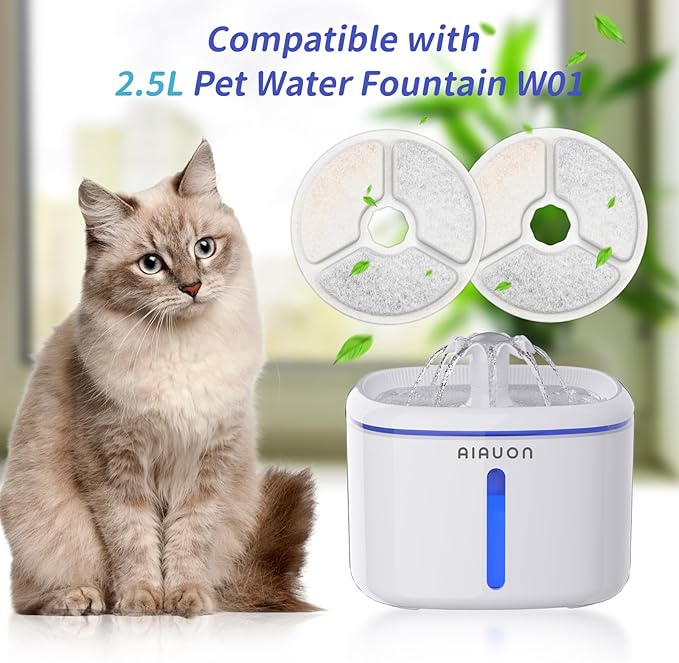 8 Pack Cat Fountain Filters,Pet Water Fountain Replacement Filters for 84oz/2.5L Cat Water Fountain