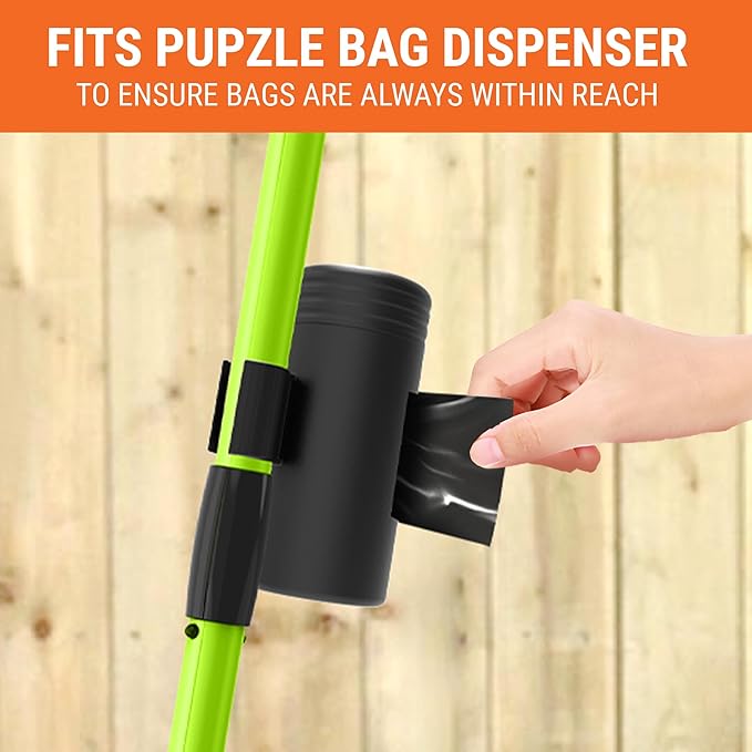 Pupzle Dog Pooper Scooper with Bag Attachment, 40" Long Handle Pooper Scooper for Large Dogs, Dog Poop Scoop for Yard, Large Capacity Swivel Bin and Rake, Lavender Scented Bags (Black)
