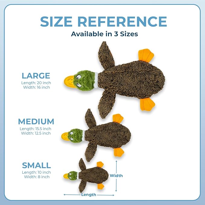 Best Pet Supplies Squeaky Dog Toys with Soft Durable Fabric for Small, Medium and Large Pets Interactive Toy for Indoor Play, Supports Active Biting and Play - 1Wild Duck, Alligator, Medium