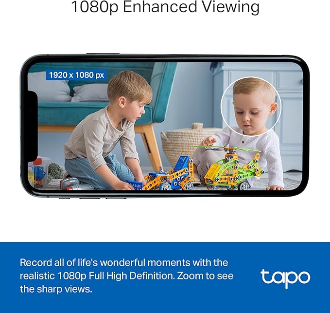 Tapo 1080P Indoor Wired Security Camera - Works as a Baby Monitor & Pet Camera, Motion Detection, 2-Way Audio, Siren, Night Vision, Subscription-Free Local Storage or Optional Cloud, C101