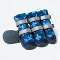 Spark Paws Dog Shoes, Waterproof Dog Boots for Medium to Large Dogs, Non Slip, Breathable Dog Booties and Paw Protectors - 4PCS Doggie Hiking Boots with Reflective Straps, Blue Camo, Size 8
