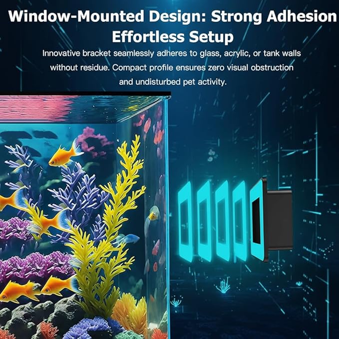 Fish Tank Camera, 2K HD for Aquarium & Reptile Terrarium, 140° Wide-Angle with Anti-Glare, Night Vision, WiFi Pet Camera with AI Motion Detection, 2-Way Audio, 24/7 Cloud/SD Recording
