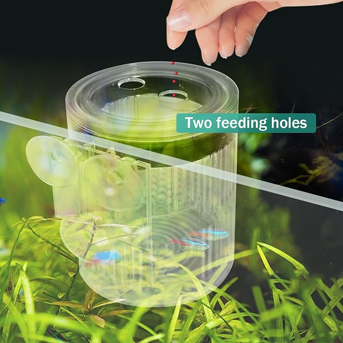 La La Pet Floating Fish Breeding Isolation Box with Suction Cups 270°Flowing Water Propagation Separate Parent and Baby Fishes Transparent Hatching Boxes Incubator for Tanks Large