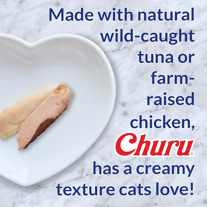 Churu Lickable Creamy Purée Cat Treats 3 Flavor Variety Pack of 24 Tubes