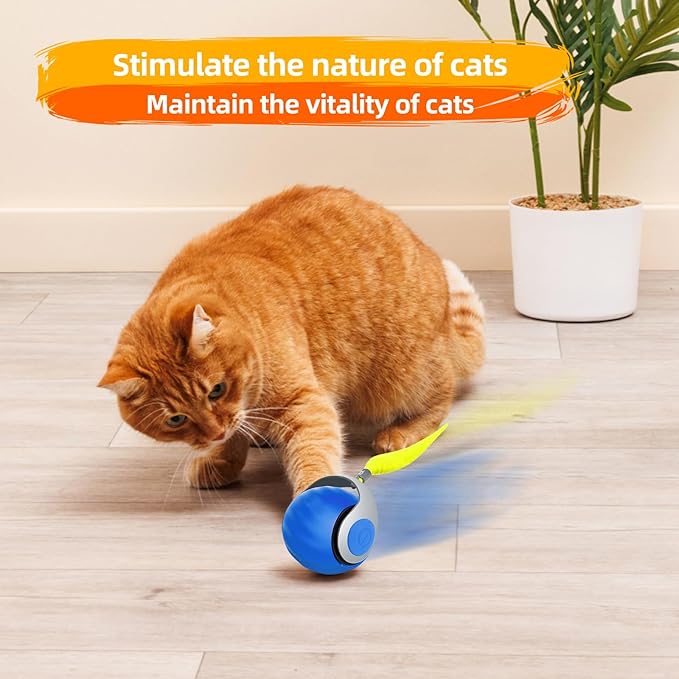 Interactive Cat Toy Ball, Automatic Interactive Cat Toys for Indoor Cats, Can be Used on Carpets, Motion Activated Toys to Keep Them Busy