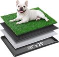 Portable Dog Grass Pad with Tray 20''x25'': Dog Litter Box with Artificial Grass Patch Bathroom Mat & Washable Pee Pad for Puppy Potty Training, Pet Loo Indoor Outdoor Use for Patio Balcony Apartment
