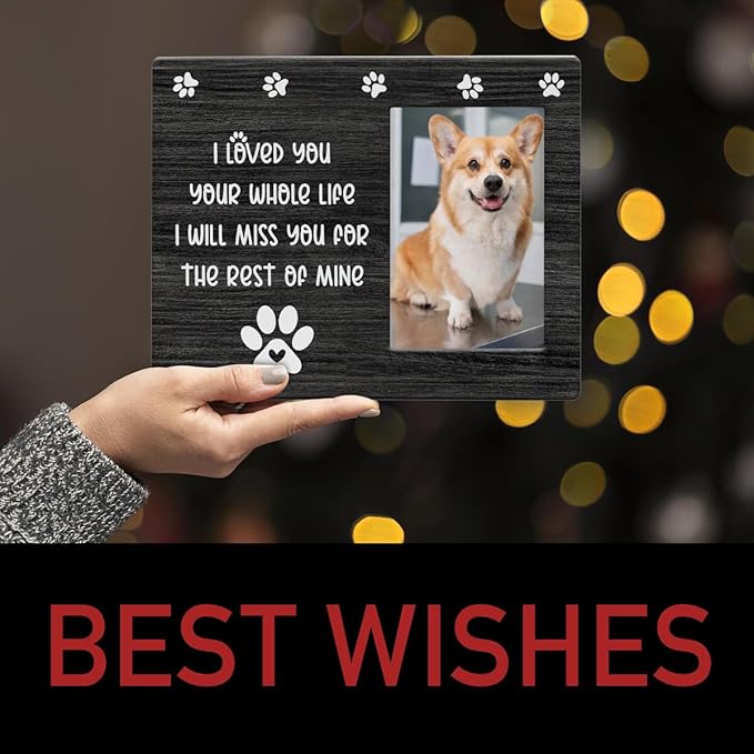 IAXIC Pet Memorial Gifts for Dogs, Cat Loss Of Cat, Sympathy Gift Picture Frame, Gifts, Remembrance Dog Photo Frame Wall Desk Shelf Table Decor