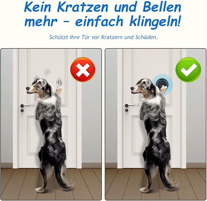 Soft Ring Blk Dog Bells to Go Outside - Wireless Dog Door Bell with 1000ft Range, 60 Melodies, LED, Waterproof Potty Training Bell for Dogs - Dog Door Bells for Potty Training(2 Receivers & 1 Bell)