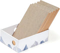 Cat Scratcher Box with Heavy-Duty Double-Sided Cardboard Pad, Cardboard Lounger, Interactive Hole Design, Cat Bed for Indoor Cats, White, Medium - 5 Pack