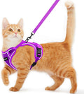 Cat Harness and Leash for Walking Escape Proof Soft Adjustable Cat Leash Breathable Comfortable Vest Easy to Wear Kitten Harness for Outdoor Travel Purple XS