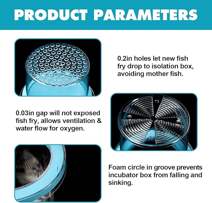 Floating Fish Breeding Box, Acrylic Fish Isolation Box for Aquarium Tank, Hatchery Incubator Breeder for Betta Shrimp Clownfish Guppy (Large)