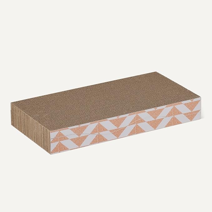 Amazon Basics New Cat Scratch Post, Single Layer with Curve, 16.5" x 8.1" x 1.6", 2-Pack, Catnip-Enhanced