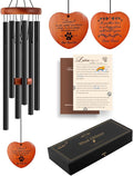 Dog Memorial Gifts, Pet Memorial Gift, 28" Black Dog Memorial Wind Chime, Pet Loss Remembrance Passing Away Gift