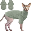 Idepet Sphynx Hairless Cats Sweater Shirt Kitten Soft Puppy Clothes Pullover Cute Cat Pajamas Jumpsuit Cotton Apparel Pet Winter Turtleneck for Cats and Teacup Chihuahua Small Dogs(Green,S)