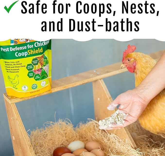 Coop-Care Bundle – Herb Treat Mix 8 oz & CoopShield Natural + DE Powder | Aromatic Forage Herbs for Chickens for Nesting Boxes & Runs