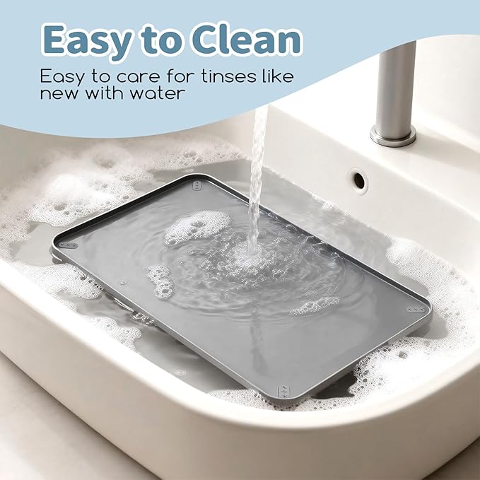 Pee Pad Holder for Dogs,25 x 36 Inch Dog Potty Tray with Clips Silicone Dog Puppy Pad Tray,Non-Slip Leak-Proof High Edge Puppy Pee Tray Mat for Home Floor Protection