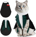 Cat Tuxedo Suit, Stylish Cat Tuxedo Outfit Formal Suit, Kitten Formal Attire Wedding Birthday Onesie Costume for Male Girl Hairless Cats, Pet Fashion Apparel Fancy Clothes, Grey, XS