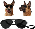 Dog Sunglasses Pet Supplies for Medium Large Breed Dogs with Adjustable Strap Black UV Protection Sun Glasses for Pet Riding Hiking Swimming Police Halloween Christmas Cosplay(Large)