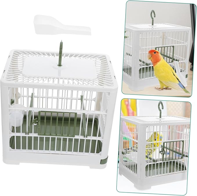 Toyvian Foldable Bird Carrier for Small Birds Lightweight Travel Cage with Ventilated Design Removable Tray for Parakeets Cockatiels and Parrots