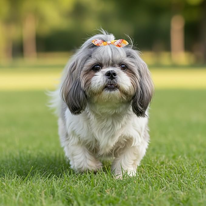 Dog Bows with Rubber Bands,Dog Hair Accessories Set, 100pcs Cute Puppy Dogs Small Bowknot Hair Bow Dogs Fur Bows