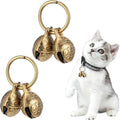 2 Pcs Bell for Cat Collar Copper Bells for Collar Pet Tracking Vintage Anti-Theft Bell Durable Brass Collars Charms for ID Pendant Tag Pet Supplies Christmas Gifts