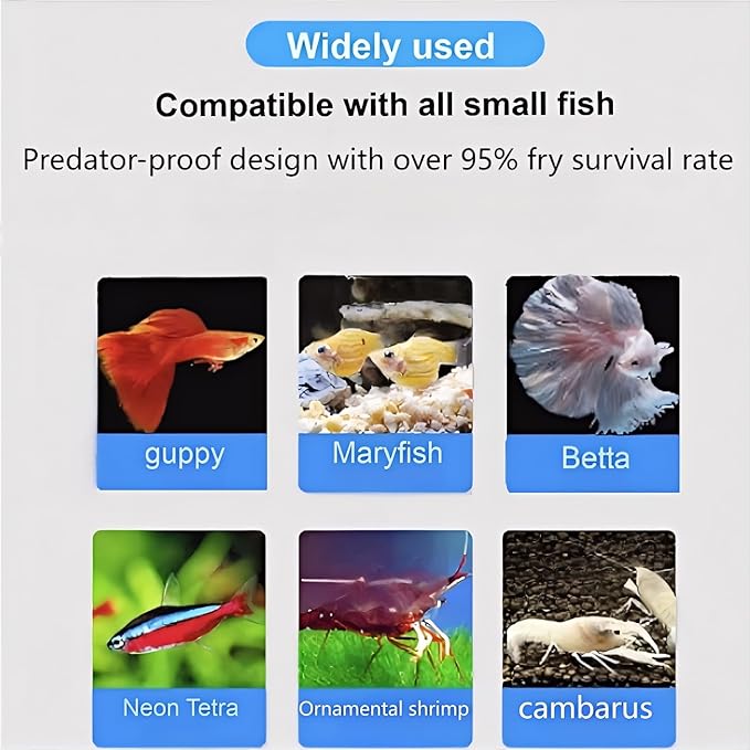 Aquarium Fish Breeder Box Hatchery Incubator,Multi-Functional Acrylic Breeder Isolation Box Hatching Incubator Box for Fish Fry Betta Fish Shrimp and Little Turtle