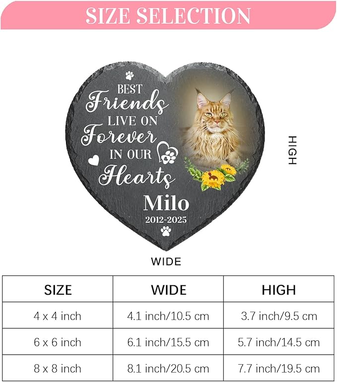 Alienc Personalized Pet Memorial Stone – Custom Dog & Cat Memorial Gifts for Loss, Outdoor Pet Grave Marker, Sympathy Keepsake for Dogs and Cats