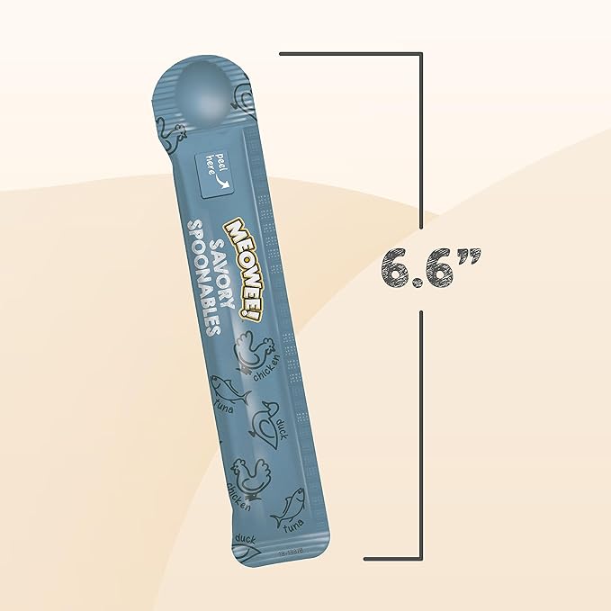 Savory Spoonables with Real Tuna, Chicken & Duck, 4 Count Tube, Triple Flavor Squeezable Lickable Wet Treats for Cats with Built-in Spoon for Less Mess (Pack of 2)