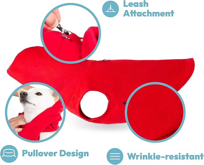 Gooby Fleece Vest Hoodie Dog Sweater - Pink, Medium - Warm Pullover Dog Hoodie with O-Ring Leash for Small to Medium Dogs