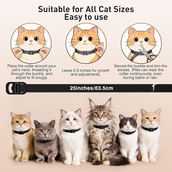 Flea and Tick Collar for Cats, 4 Pack Cat Flea Collar with Natural Essential Oils, Adjustable for All Cats & Kittens