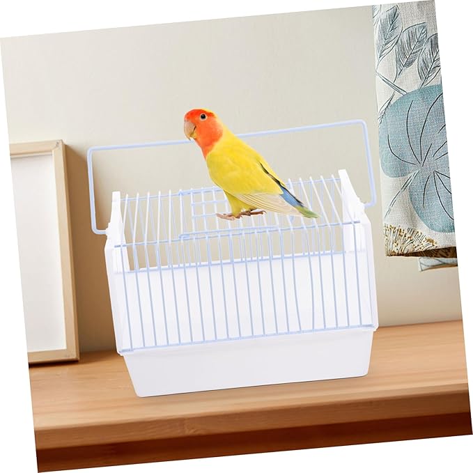 1set Portable Bird Carrier for Travel Compact Pet Bird Cage Handle for Outings Hiking and Shopping for Parrots and Small White Small