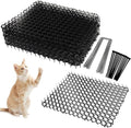 Cat Fecal Mat Sets, Cat Deterrent Mat with Nails Perfect for Garden Animal Barrier, Scat Mat for Cats with Spikes(10 Pack, 12 x 16 Inch, Black)