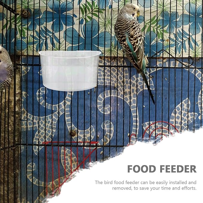 UPKOCH 12pcs Hanging Bird Food Bowls and Water Cups, Small and Blue Parrot Feeding Bowls for Cage, Convenient Household Bird Feeding and Watering Supplies