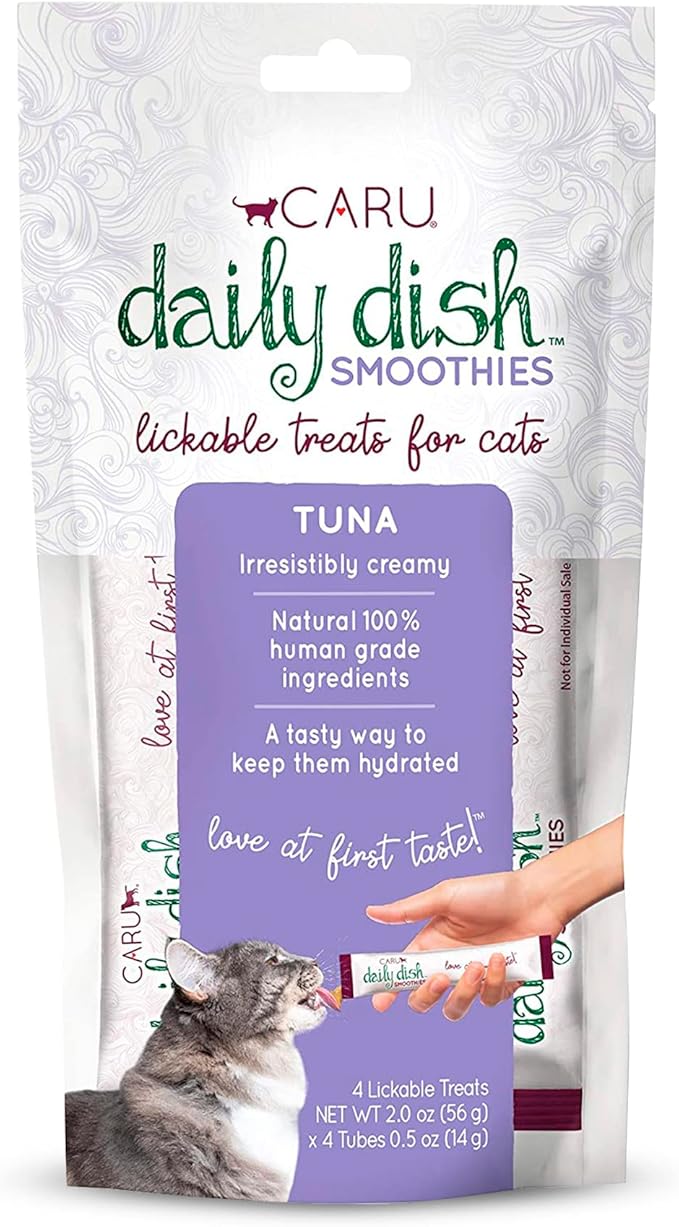 CARU - Daily Dish Tuna Flavored Cat Smoothies - 0.5oz Tubes - 4 Pack
