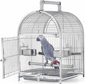 Wrought Iron Bird Carrier - Stainless Steel Breathable Travel Cage for Parakeets, Lovebirds, African Grey