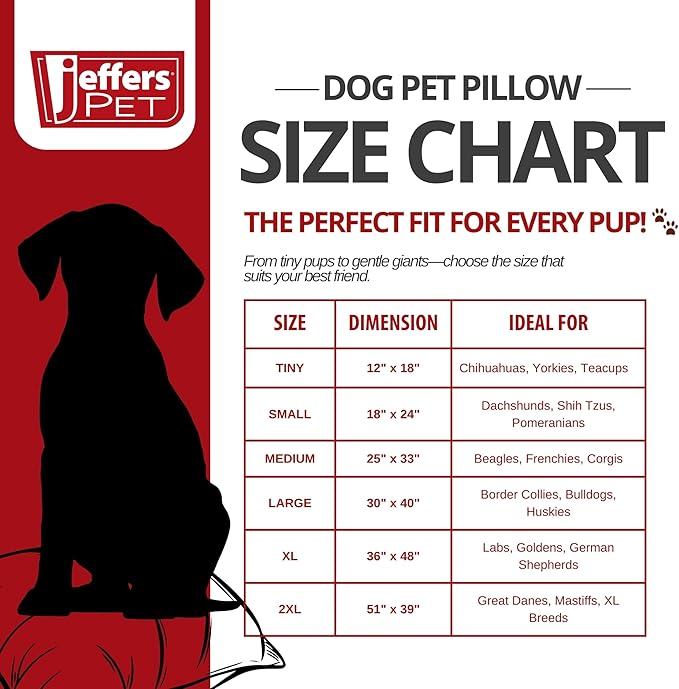 Jeffers Pet Comfort Dog Pillow, Small 18" x 24", Navy Blue – Machine Washable Dog Bed for House, Sofa, Crate & Travel – Poly Cotton Shell, Winter Warmth, Soft, Comfy, Durable, Top Pet Bedding