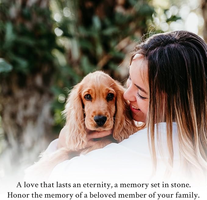 Personalized Dog Memorial Stone, No Longer by My Side Heart Plaque, Pet Loss Gift for Dogs Headstone (S-009)